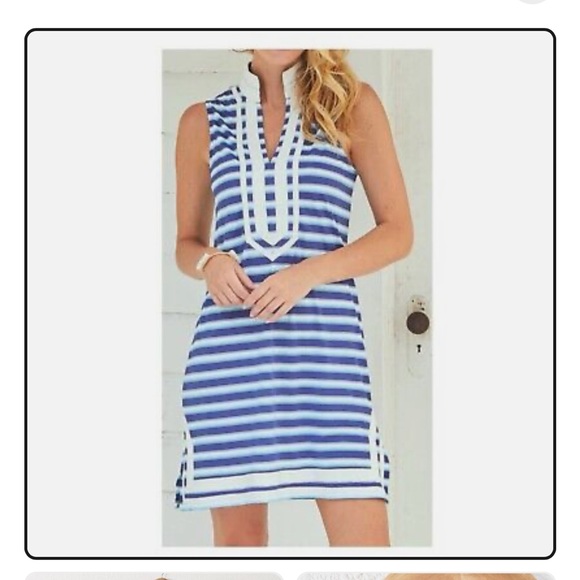 ☀️ ⛵️ Cabana Life Delray Stripe Sleeveless Tunic Dress size XS - Picture 2 of 6